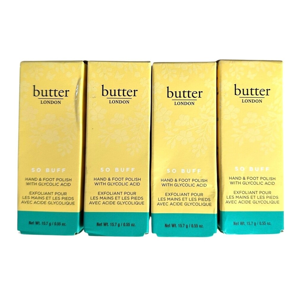 Lot of 4 Butter London SO BUFF Hand & Foot Treatment w/Glycolic Acid Travel Size